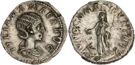 EMPIRE ROMAIN
Julia Mamaea (+235). Denier 222, Rome. RIC.343 ; Argent - 3,31 g - 19 mm - 12 h
Avec une ancienne étiquette de collection. TTB.