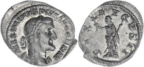 EMPIRE ROMAIN
Maximin (235-238). Denier 236-238, Rome. C.37 - RIC.19 ; Argent - 2,68 g - 20,5 mm - 1 h
Superbe.