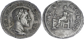 EMPIRE ROMAIN
Maximin (235-238). Denier 235-236, Rome. RIC.14 ; Argent - 3,07 g - 19 mm - 6 h
Avec une ancienne étiquette de collection. TTB.