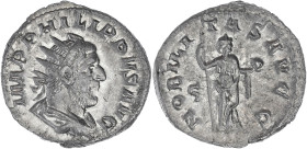 EMPIRE ROMAIN
Philippe Ier (244-249). Antoninien 248, Rome. C.98 - RIC.8 ; Billon - 4,26 g - 22 mm - 12 h
Superbe.