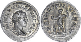 EMPIRE ROMAIN
Philippe II (247-249). Antoninien 246, Rome. C.57 - RIC.219d ; Billon - 3,65 g - 23 mm - 1 h
Superbe.