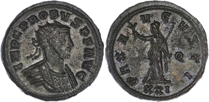 EMPIRE ROMAIN
Probus (276-282). Aurelianus 278, Siscia. C.420 - RIC.712 ; Billon...