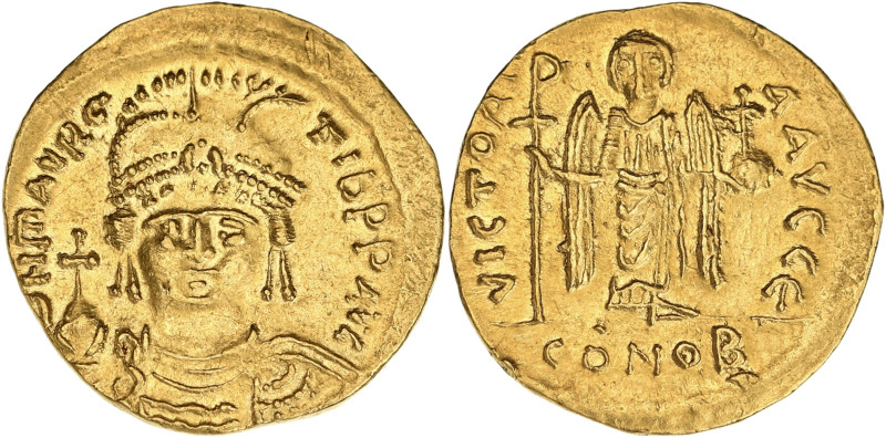 EMPIRE BYZANTIN
Maurice Tibère (582-602). Solidus ND (583-601), Constantinople. ...