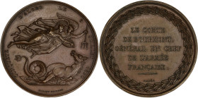 ALGÉRIE
Mahmoud II (1808-1839). Médaille, conquête d'Alger, le comte de Bourmont 1830. Esc.5 ; Bronze - 24,85 g - 40 mm - 12 h
Superbe.