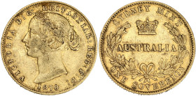 AUSTRALIE
Victoria (1837-1901). Souverain 1870, Sydney. Fr.10 ; Or - 7,96 g - 22 mm - 6 h
TB à TTB.