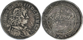 DANEMARK
Frédéric III (1648-1670). 2 mark 1666 GK, Copenhague. KM.259.1 ; Argent - 10,69 g - 31 mm - 12 h
TB.