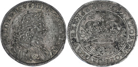 DANEMARK
Frédéric III (1648-1670). 2 mark 1666 GK, Copenhague. KM.259.1 ; Argent - 11,18 g - 31 mm - 3 h
Très belle qualité pour ce type. Presque Supe...