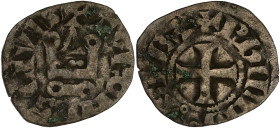 FRANCE / CAPÉTIENS
Philippe III (1270-1285). Obole tournois à l’O rond 1280-1290. Dy.224 ; Billon - 0,56 g - 15 mm - 7 h
Monnayage commun avec Philipp...