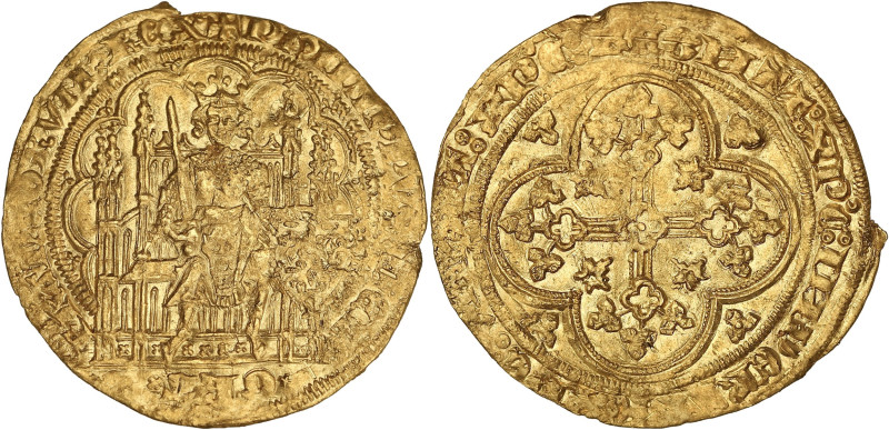 FRANCE / CAPÉTIENS
Philippe VI (1328-1350). Écu d’or à la chaise ND (1337-1343)....