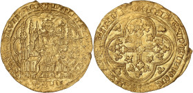 FRANCE / CAPÉTIENS
Philippe VI (1328-1350). Écu d’or à la chaise ND (1337-1343). Dy.249 - Fr.270 ; Or - 4,46 g - 29 mm - 4 h
TB.