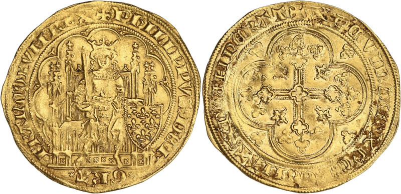 FRANCE / CAPÉTIENS
Philippe VI (1328-1350). Écu d’or à la chaise ND (1337-1343)....