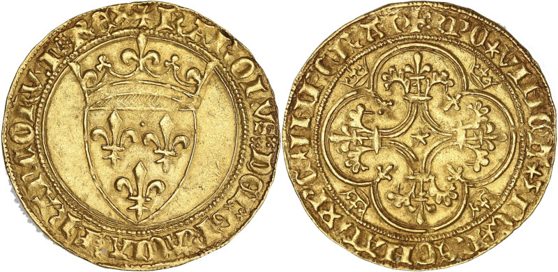 FRANCE / CAPÉTIENS
Charles VI (1380-1422). Écu d’or à la couronne, 1ère émission...