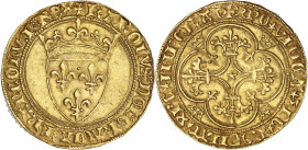 FRANCE / CAPÉTIENS
Charles VI (1380-1422). Écu d’or à la couronne, 1ère émission ND (1385). Dy.369 - Fr.291 ; Or - 4,07 g - 29 mm - 7 h
Ponctuation pa...