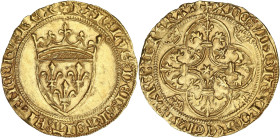 FRANCE / CAPÉTIENS
Charles VII (1422-1461). Écu d’or à la couronne 1er type, 3e émission ND (1424), Toulouse. Dy.453B - Fr.306 ; Or - 3,76 g - 29 mm -...