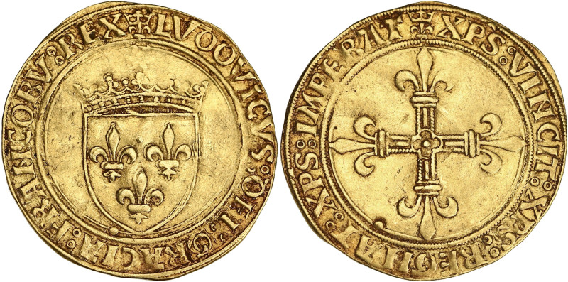 FRANCE / CAPÉTIENS
Louis XII (1498-1514). Écu d’or au soleil ND (1498), Amiens. ...