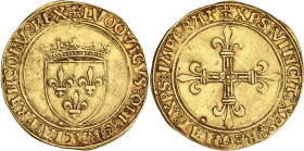 FRANCE / CAPÉTIENS
Louis XII (1498-1514). Écu d’or au soleil ND (1498), Amiens. Dy.647 - G.161 - Fr.323 ; Or - 3,38 g - 27 mm - 11 h
Rare atelier ! Fl...