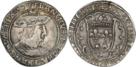 FRANCE / CAPÉTIENS
François Ier (1515-1547). Teston 4e type, faux d’époque ND. Dy.cf.796 ; Argent - 6,85 g - 28 mm - 12 h
Provient de la collection Fe...