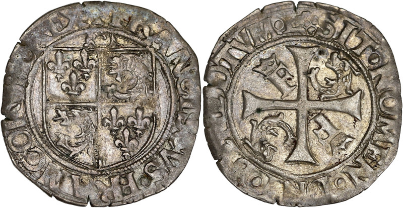 FRANCE / CAPÉTIENS
François Ier (1515-1547). Grand blanc du Dauphiné 7e type ND,...