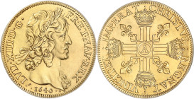 FRANCE / CAPÉTIENS
Louis XIII (1610-1643). Refrappe du 10 louis d’or 1640, A, Paris. Or - 41 mm - 6 h
PCGS PR67 (45080458). Numéroté 84. Refrappe de l...