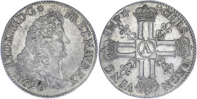 FRANCE / CAPÉTIENS
Louis XIV (1643-1715). Quart d’écu aux huit L 1690, A, Paris. Dy.1516A - G.150 ; Argent - 6,59 g - 27,5 mm - 6 h
Parfaite réformati...