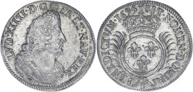 FRANCE / CAPÉTIENS
Louis XIV (1643-1715). Quart d’écu aux palmes 1695, D, Lyon. Dy.1522A - G.152 ; Argent - 6,69 g - 30 mm - 6 h
Flan large. Réformati...