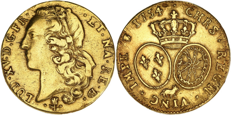 FRANCE / CAPÉTIENS
Louis XV (1715-1774). Double louis d’or de Béarn au bandeau 1...