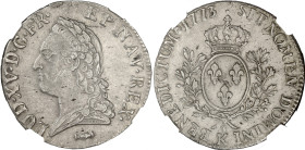FRANCE / CAPÉTIENS
Louis XV (1715-1774). Écu dit à la vieille tête 1773/2 ?, K, Bordeaux. Dy.1685 - G.323 - Dav.1332 ; Argent - 29,16 g - 40 mm - 6 h
...