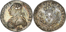 FRANCE / CAPÉTIENS
Louis XVI (1774-1792). Cinquième d’écu aux rameaux d’olivier 1786, R, Orléans. Dy.1710 - G.354 ; Argent - 5,75 g - 26 mm - 6 h
TTB....