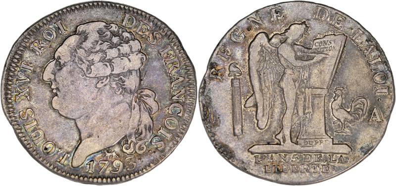 FRANCE / CAPÉTIENS
Constitution (1791-1792). Demi-écu de 3 livres FRANÇOIS, vari...