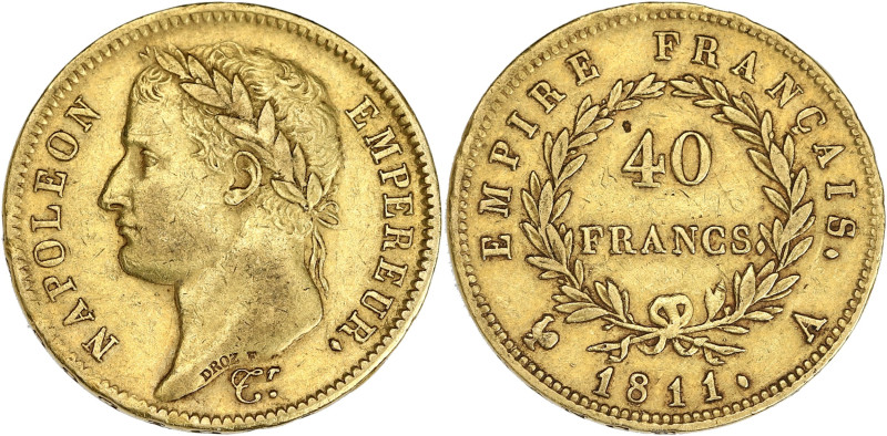 FRANCE
Premier Empire / Napoléon Ier (1804-1814). 40 francs Empire 1811, A, Pari...