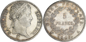 FRANCE
Premier Empire / Napoléon Ier (1804-1814). 5 francs Empire 1809, A, Paris. G.584 - F.307 ; Argent - 25,03 g - 37 mm - 6 h
Anciennement nettoyé ...