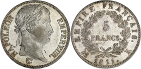 FRANCE
Premier Empire / Napoléon Ier (1804-1814). 5 francs Empire 1811, K, Bordeaux. G.584 - F.307 ; Argent - 24,93 g - 37 mm - 6 h
Avec une étiquette...