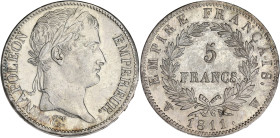 FRANCE
Premier Empire / Napoléon Ier (1804-1814). 5 francs Empire 1811, W, Lille. G.584 - F.307 ; Argent - 24,98 g - 37 mm - 6 h
Avec une étiquette de...