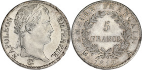 FRANCE
Premier Empire / Napoléon Ier (1804-1814). 5 francs Empire 1812, A, Paris. G.584 - F.307 ; Argent - 25,05 g - 37 mm - 6 h
Avec une étiquette de...