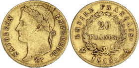 FRANCE
Cent-Jours / Napoléon Ier (mars-juillet 1815). 20 francs Empire 1815, A, Paris. G.1025a - F.516 - Fr.522 ; Or - 6,32 g - 21 mm - 6 h
Quelques s...