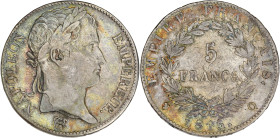 FRANCE
Cent-Jours / Napoléon Ier (mars-juillet 1815). 5 francs Empire 1815, Q, Perpignan. G.595 - F.307 ; Argent - 24,71 g - 37 mm - 6 h
Avec une étiq...