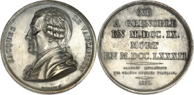 FRANCE
Louis XVIII (1814-1824). Médaille, Jacques de Vaucanson né à Grenoble, par Pingret 1820, Paris. Collignon 770 ; Bronze argenté - 39,6 g - 41 mm...