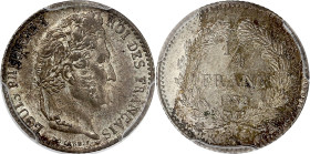 FRANCE
Louis-Philippe Ier (1830-1848). 1/4 franc 1832, A, Paris. G.355 - F.166 ; Argent - 1,25 g - 15 mm - 6 h
PCGS MS63 (38773074). Superbe.