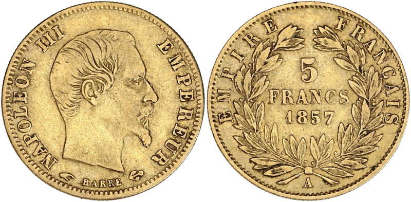 FRANCE
Second Empire / Napoléon III (1852-1870). 5 francs tête nue, grand module...