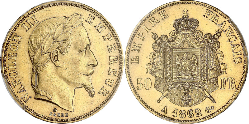 FRANCE
Second Empire / Napoléon III (1852-1870). 50 francs tête laurée 1862, A, ...