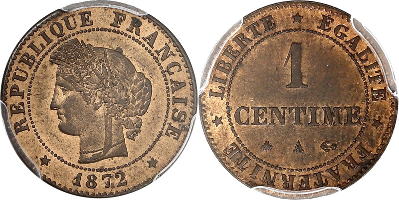 FRANCE
IIIe République (1870-1940). 1 centime, Cérès 1872, A, Paris. G.88 - F.10...