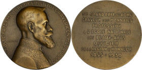 FRANCE
IIIe République (1870-1940). Médaille d’Auguste Patey, graveur en médailles et 1er grand prix de Rome par Bazor 1930. Bronze - 51,76 g - 50 mm ...