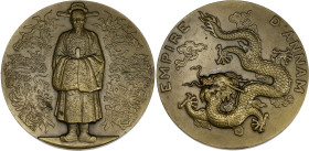 FRANCE
IIIe République (1870-1940). Médaille, Annam, Exposition coloniale de Paris ND (1931). Bronze - 108 g - 59 mm - 12 h
Poinçon corne METAL. Super...