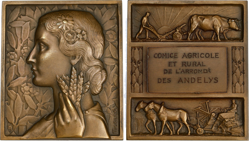 FRANCE
IIIe République (1870-1940). Plaque, l’Agriculture, par A. Morlon ND, Par...