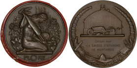 FRANCE
IIIe République (1870-1940). Médaille, Flore par M. Delannoy ND, Paris. Bronze - 64,8 g - 50 mm - 12 h
Offert par la caisse d’épargne de Montar...