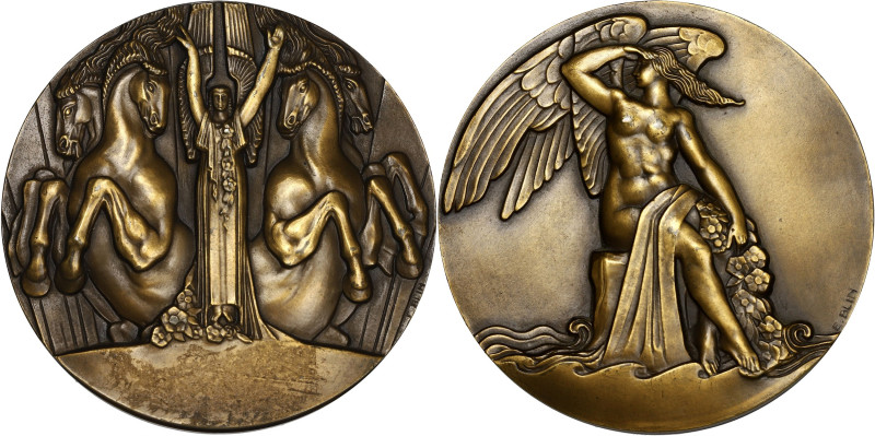 FRANCE
IIIe République (1870-1940). Médaille, Art déco, l’Aurore par Blin ND. Br...