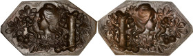 FRANCE
IIIe République (1870-1940). Plaque, épreuve uniface, buste de jeune femme, par F. Rasumny ND, Paris. Cuivre - 57 g - 57 mm - 12 h
Plaque de fo...