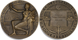 FRANCE
IIIe République (1870-1940). Médaille, Crédit commercial de France, par L. Bazor 1947, Paris. Bronze - 195,3 g - 77 mm - 12 h
Avec attribution ...