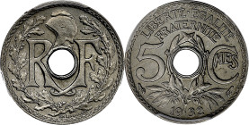 FRANCE
IIIe République (1870-1940). 5 centimes, Lindauer 1932, Paris. G.170 - F.122 ; Cupro-nickel - 2 g - 17 mm - 6 h
PCGS MS65+ (36564879). Fleur de...