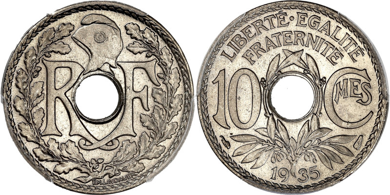 FRANCE
IIIe République (1870-1940). 10 centimes, Lindauer 1935, Paris. G.286 - F...